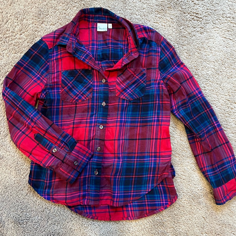 Girls flannel shirt EUC
